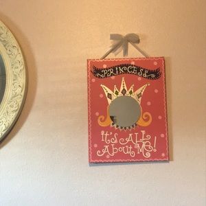 2 11x14 princess wall art/ decor pink and purple